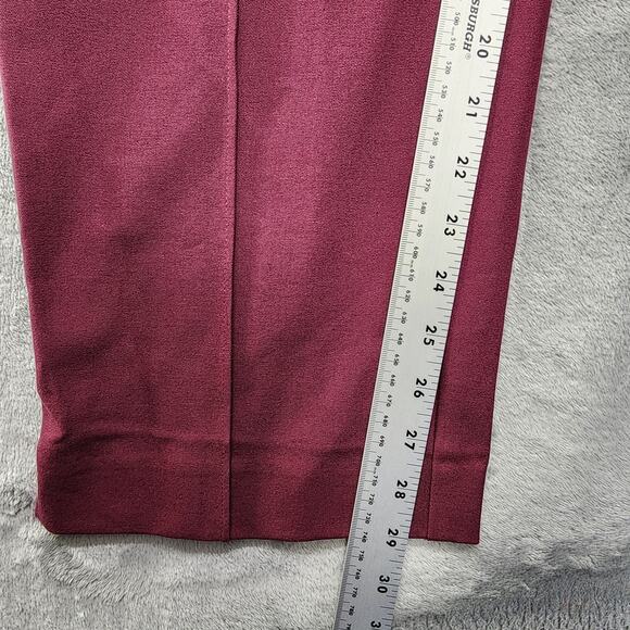 Lands End Pants Womens 24W Red Burgundy Pull On Front Seam Mid Rise Slim Leg - Picture 11 of 13
